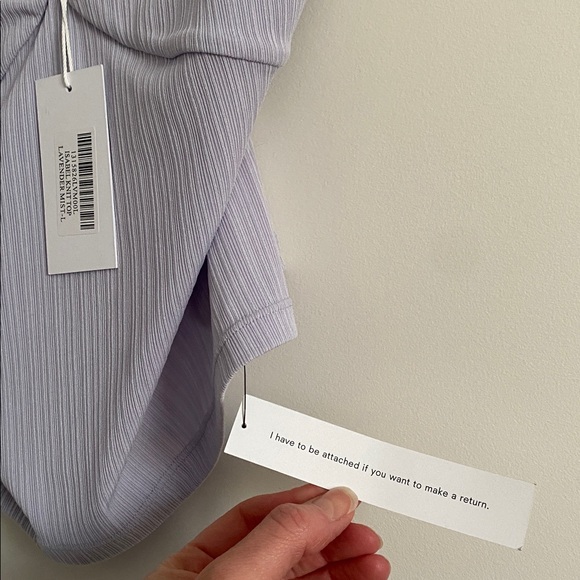 Reformation Isabel Ribbed Knit Top – Lavender Mist – Size L - Picture 6 of 10